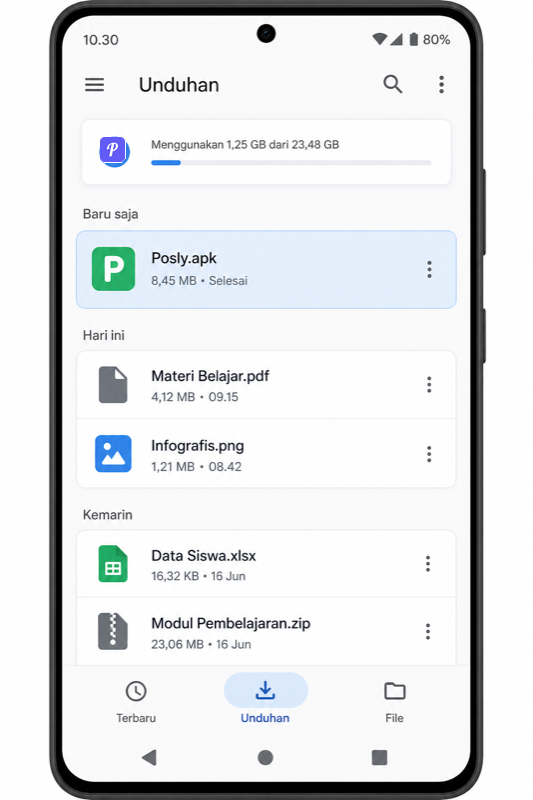 Buka file unduhan